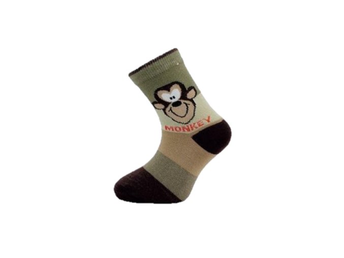 Dětské PONOŽKY Novia Monkey - zelené (Velikost 27-29)