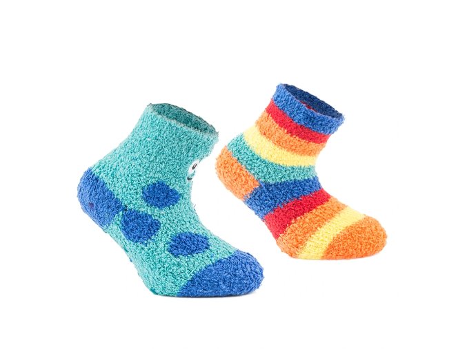 Ponožky FLUFFY s protiskluzem 2pack PD0148-02 (Velikost 6-12 měs)