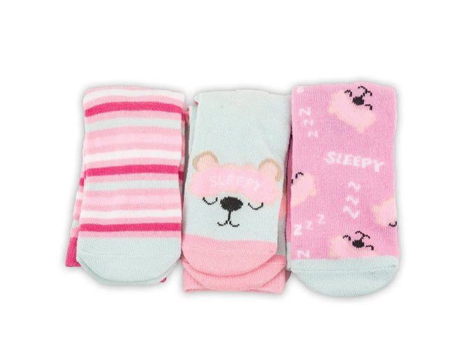 Ponožky dívčí 3pack medvídci PD0138-01 (Velikost 27-30)