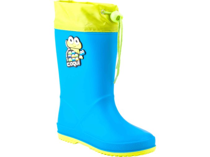 Holínky COQUI Rainy collar Sea Blue/Citrus 8508 (Velikost 29)