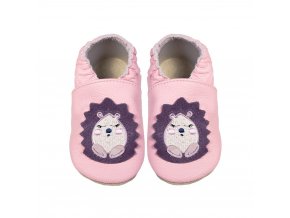 Capáčky baBice růžové s ježkem BA-218 SOFT SOLE (Velikost 16-17)