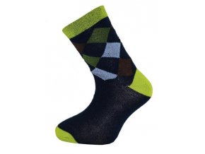 ponožky Novia HAPPY SOCKS KÁRO zelené (Velikost 24-26)