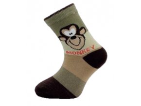Dětské PONOŽKY Novia Monkey - zelené (Velikost 27-29)