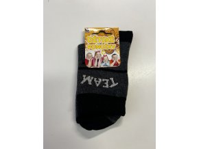 DEŤSKÉ PONOŽKY NOVIA Team Jeans - černo-šedivé (Velikost 30-32)