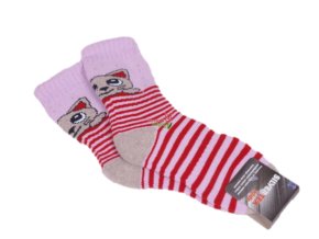 THERMO ponožky NOVIA 1526 kotě, růžová (Velikost 27-29)