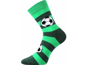 Dětské ponožky Arnold fotbal zelené pruhy (Velikost 35-38)