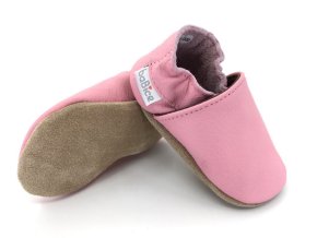 Capáčky baBice MB-057 plain pink - Barefoot (Velikost 16-17)