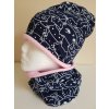 Čepice SVENGALI KOČKY TMAVÉ - FLEECE (Velikost 46-50)