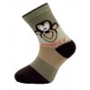 Dětské PONOŽKY Novia Monkey - zelené (Velikost 27-29)