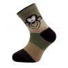 Dětské PONOŽKY Novia Monkey - khaki (Velikost 27-29)