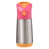 B.box Termoska na pití s brčkem 350 ml - růžová/oranžová