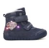 Dívčí zimní boty D.D.Step W050-42707E Royal Blue s LED světélky