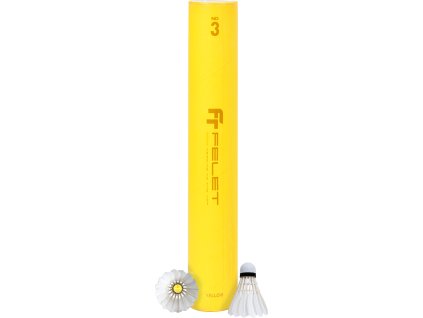 Péřové badmintonové míče Felet No. 3 (Yellow) (Speed 77)