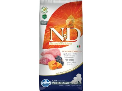 N&D Grain Free Dog Puppy M/L Pumpkin Lamb & Blueberry 12 kg