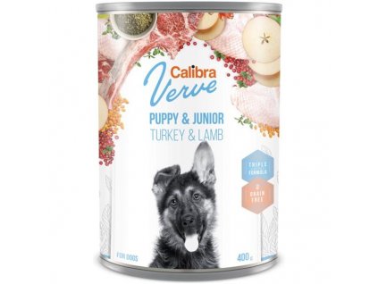 Calibra Dog Verve konzerva GF Junior Turkey & Lamb 400 g 5+1 ZDARMA