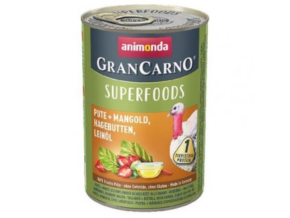 GRANCARNO Superfoods krůta,mangold,šípky,lněný olej 400 g pro psy