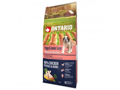 ONTARIO Puppy & Junior Large Chicken & Potatoes & Herbs - 12 kg