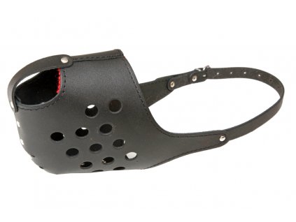 Kožený náhubek, plný (Barva Černá, Rozměr OČ 40cm, DČ 10cm, OK 44-62cm 19713)