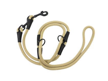Rope leash with leather, switchable AMINELA, black fittings