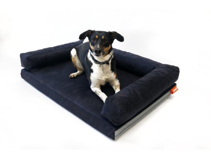 Aminela pelíšek s okrajem 100x70cm Half and Half černá/šedá