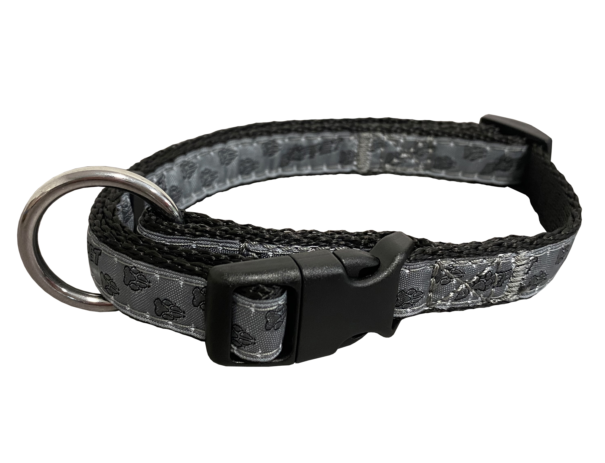 BAFPET Popruhové obojky TLAPKY BAF Barva: Šedá, Rozměr: 25mm x 40-66cm 18102TB