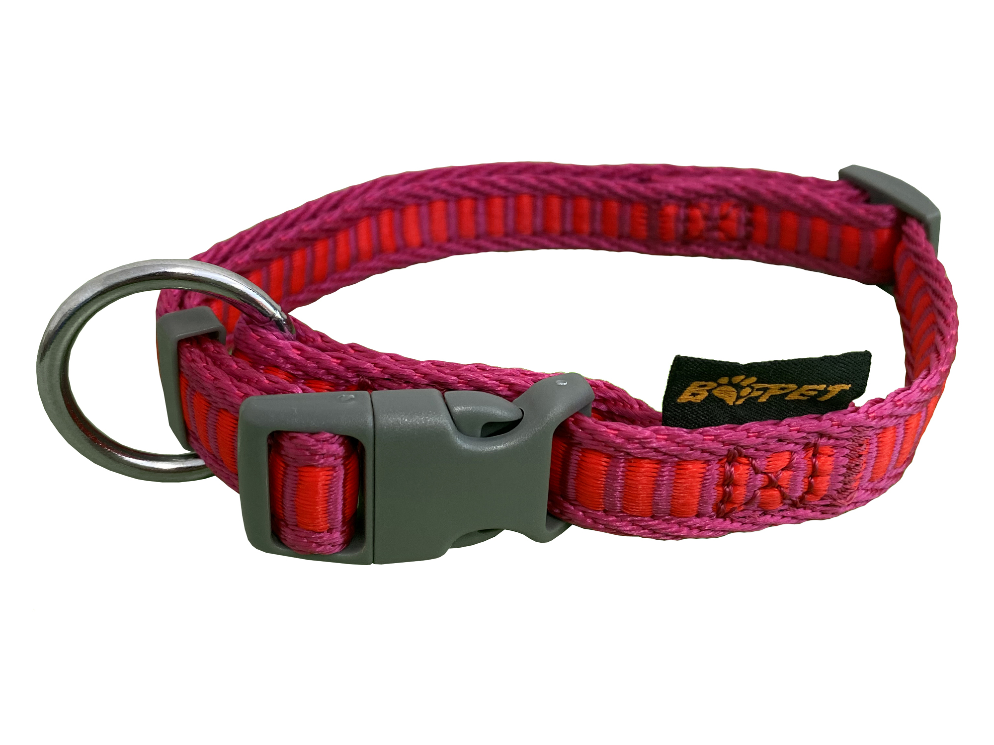 BAFPET Popruhové obojky ŽEBŘÍK Barva: Červená, Rozměr: 25mm x 40-66cm 18102Z