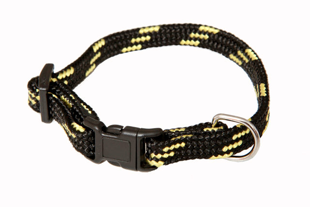 BAFPET Popruhové obojky NYLON, černo-barevný Barva: Červená, Rozměr: 10mm x 18-26cm 18105