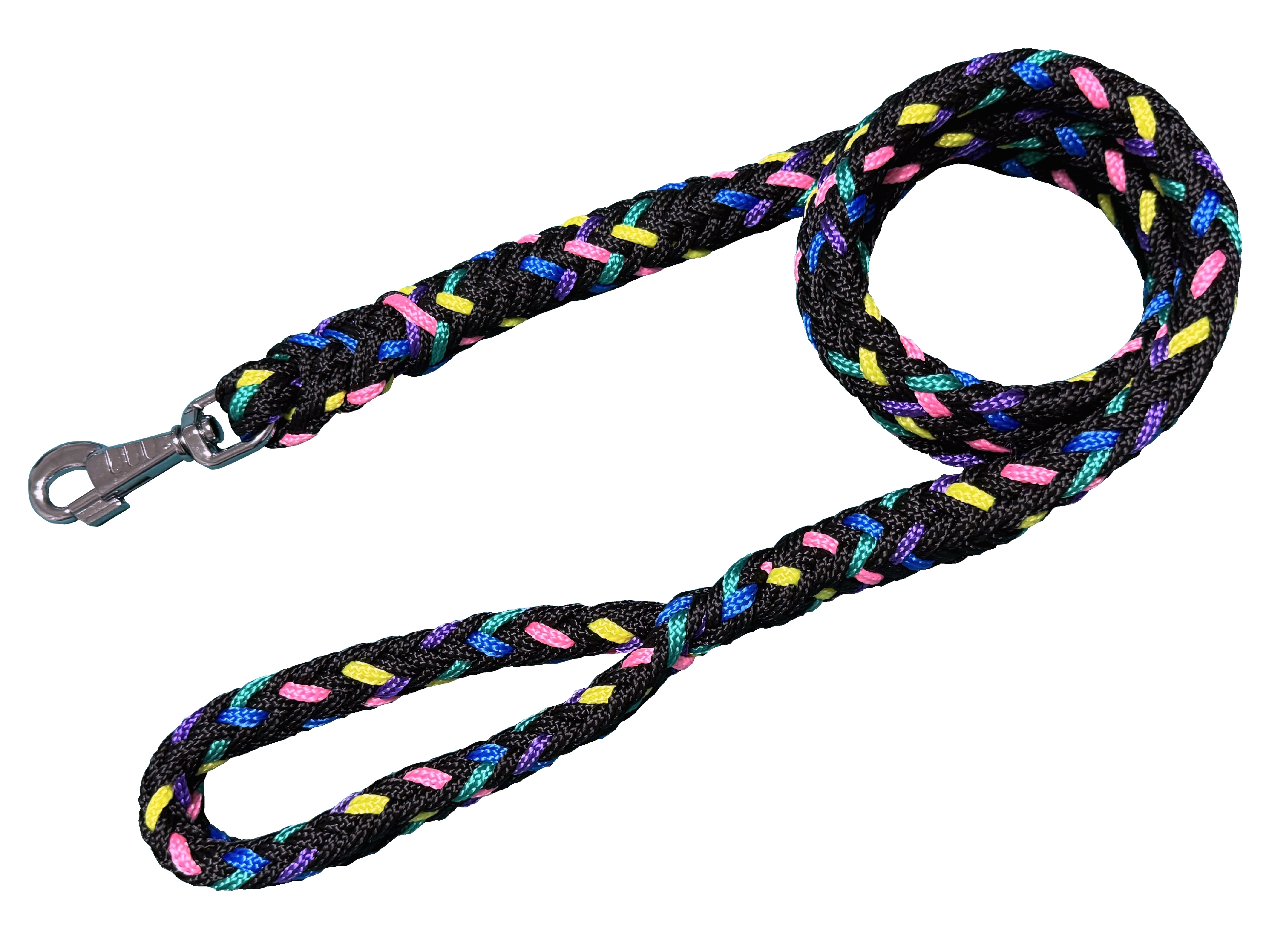BAFPET Pletené vodítko HUGO - lano Barva: Mix černá, Rozměr: 20mm x 150cm 17209