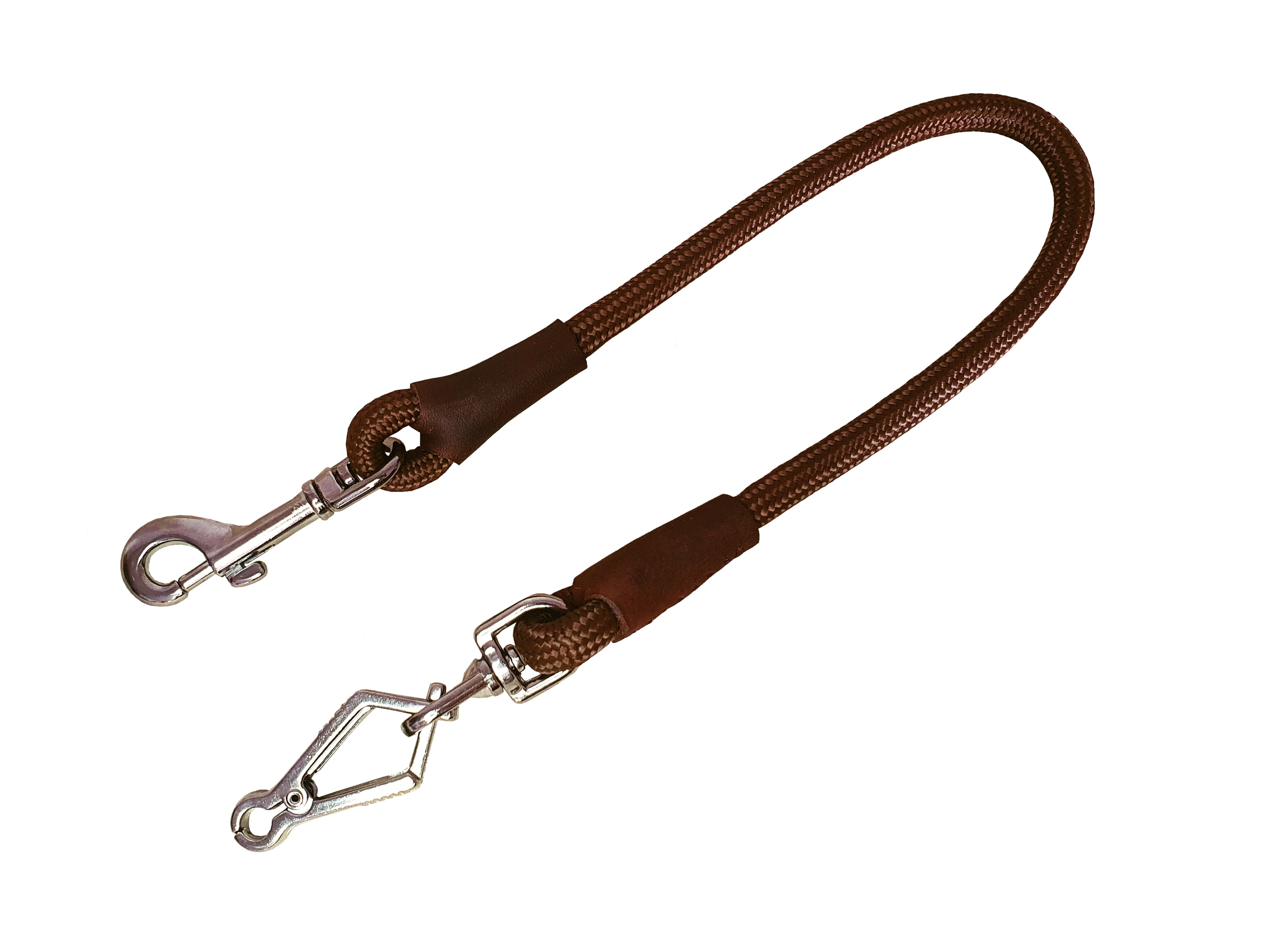 BAFPET Vypúšťacia vôdzka - koncovka 2x karabínka POLYAMID 10 mm Farba: Zelená, Rozmer: 10mm x 55cm 15783