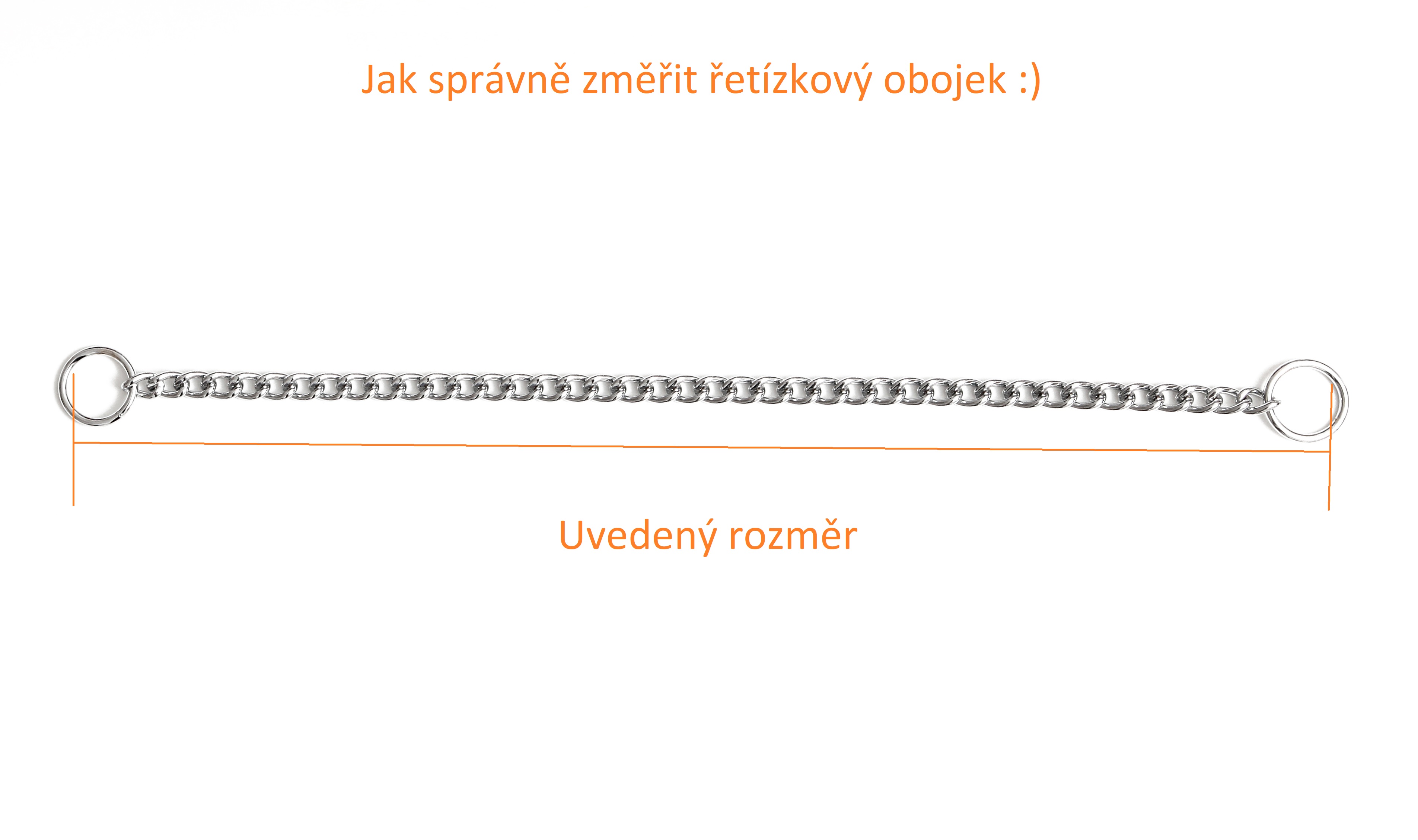 BAFPET Sťahovací obojok 1-radový retiazka Farba: Strieborná, Rozmer: 3,0mm x 50cm 00005
