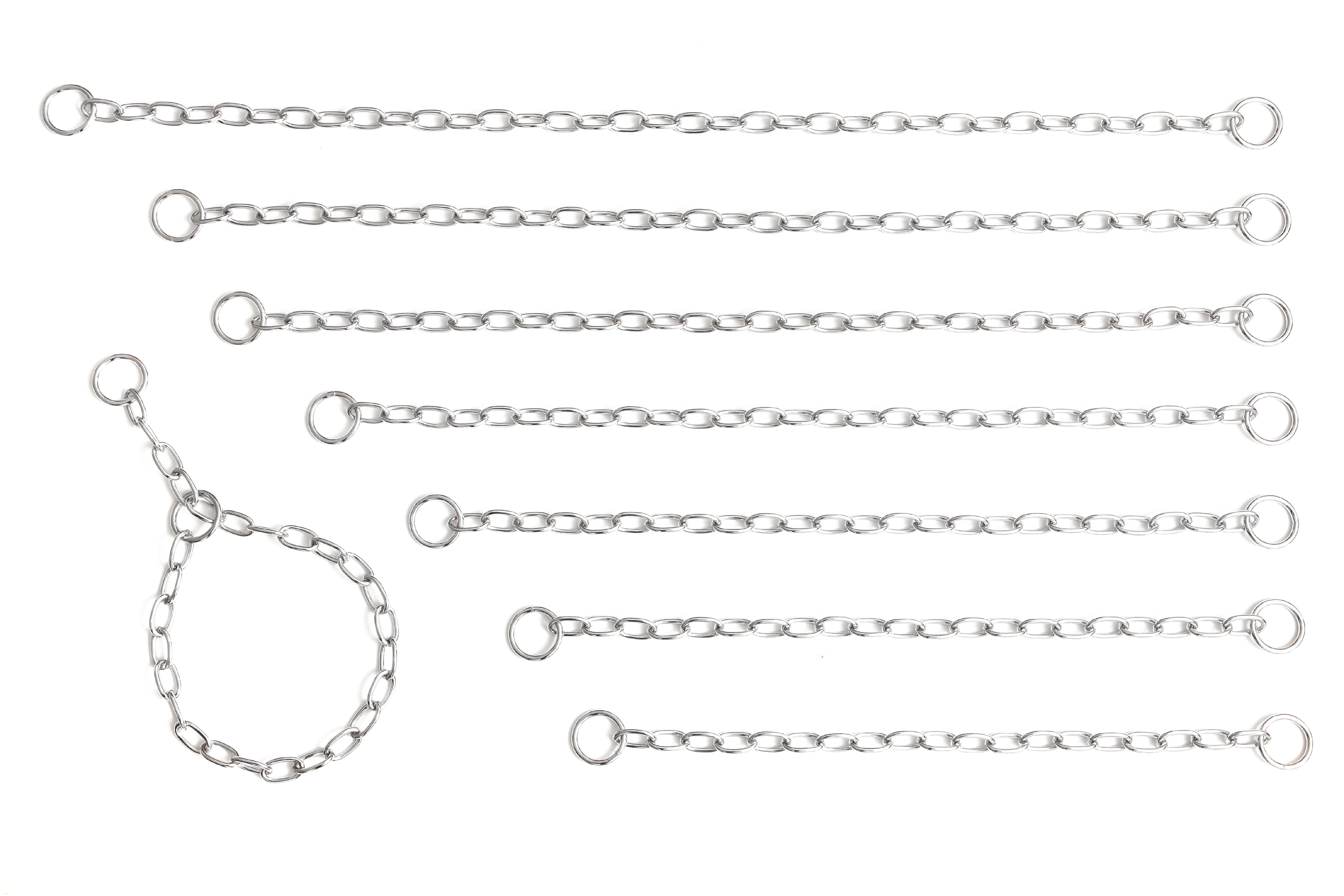 BAFPET Sťahovací obojok, oválne oká - malé Farba: Strieborná, Rozmer: 3,2mm x 50cm 00022