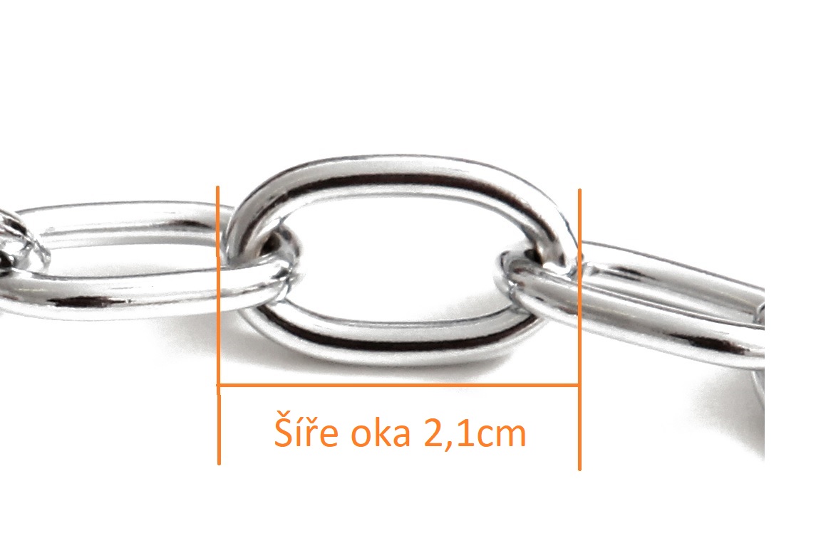 BAFPET Sťahovací obojok, oválne oká - malé Farba: Strieborná, Rozmer: 3,2mm x 50cm 00022