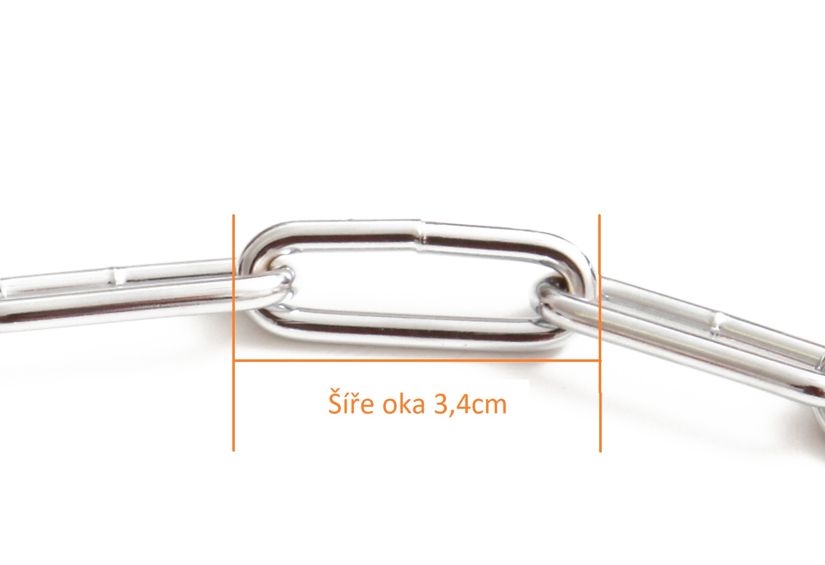 BAFPET Sťahovací obojok, oválne oká - veľké Farba: Strieborná, Rozmer: 3,8mm x 50cm 00030