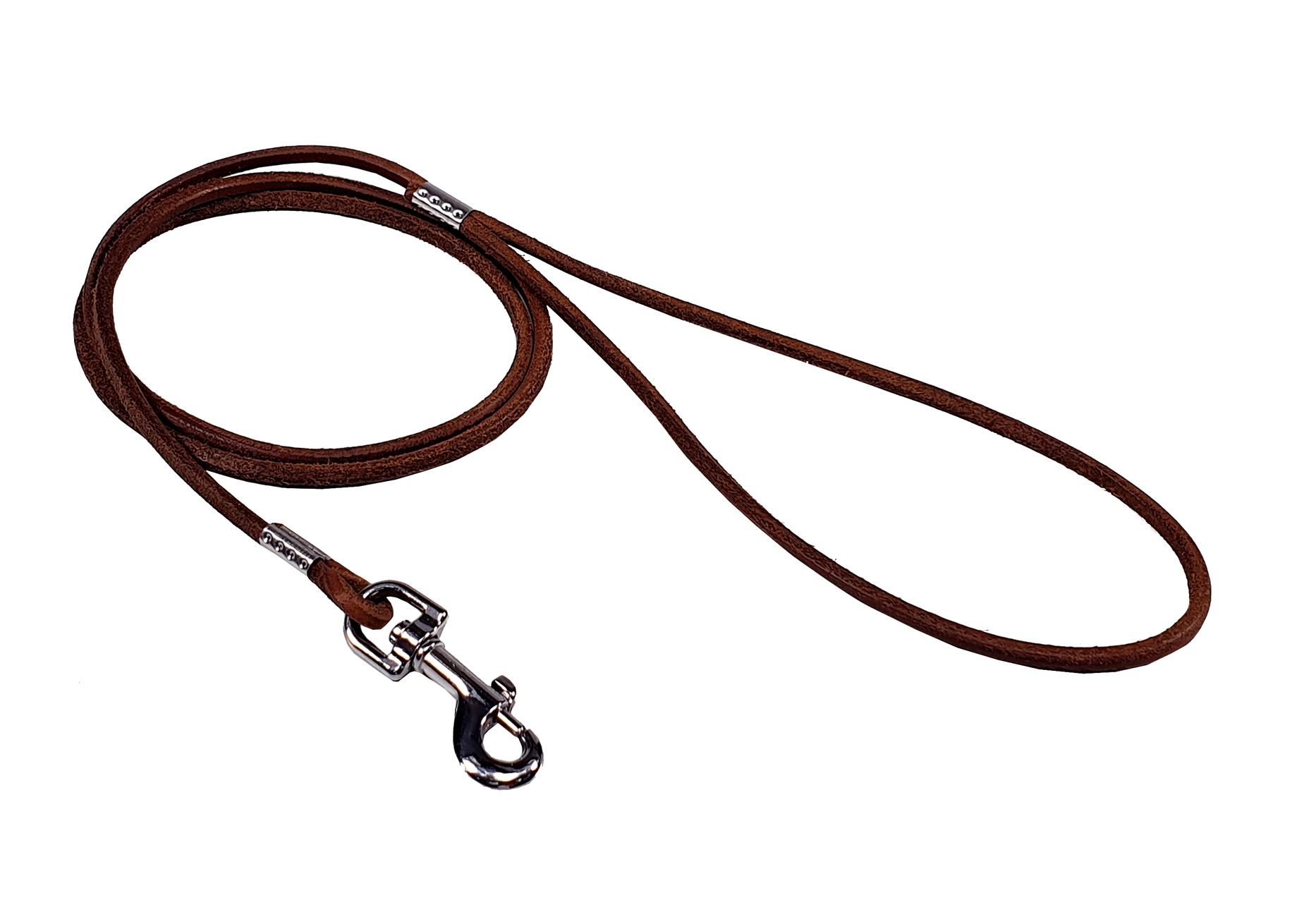 BAFPET Vodítka z kulaté kůže Barva: Hnědá, Rozměr: 4mm x 120cm 50046