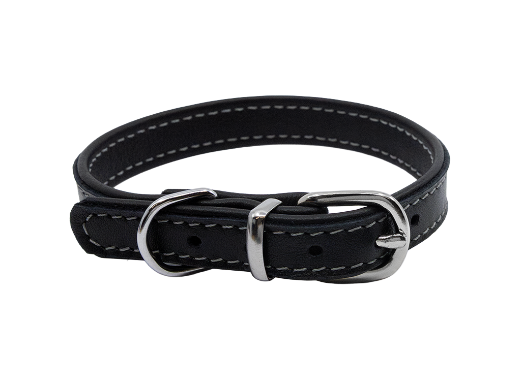 BAFPET Kožený obojek DENY, hladký Barva: Světle modrá, Rozměr: 14mm x 27cm /19-25/ 04101