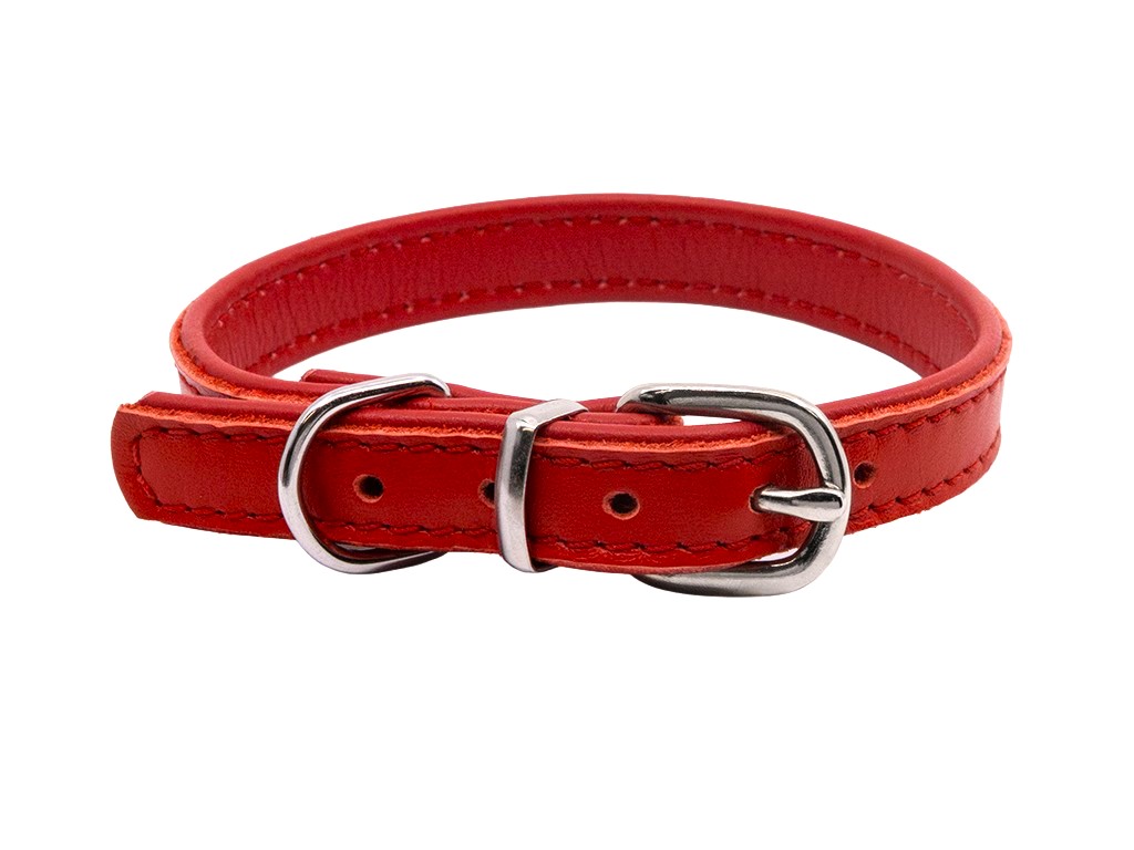 BAFPET Kožený obojek DENY, hladký Barva: Světle modrá, Rozměr: 14mm x 27cm /19-25/ 04101