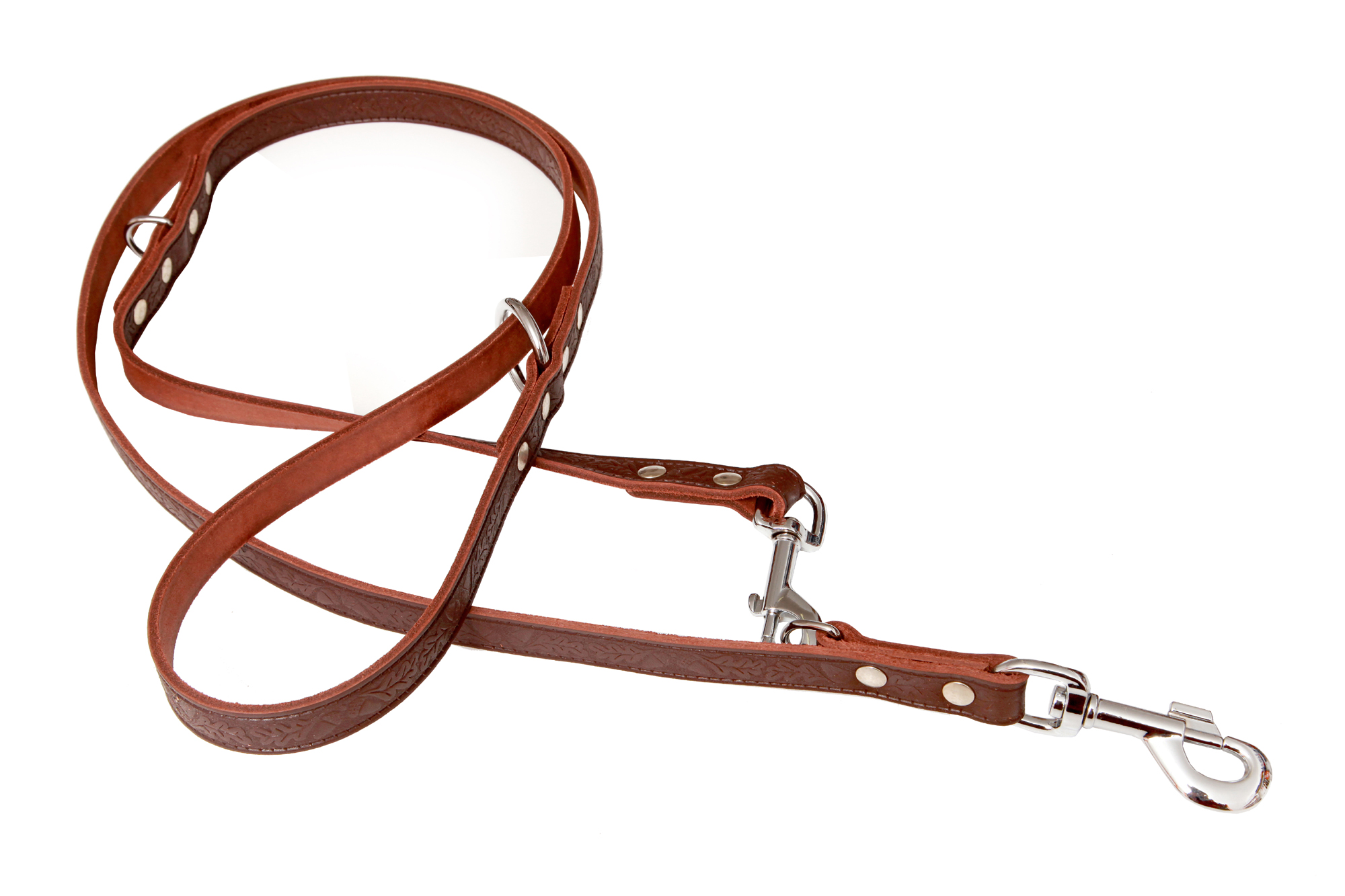 BAFPET Kožené přepínací vodítko GRAZL, zdobené Barva: Hnědá, Rozměr: 18mm x 240cm 14301V