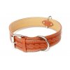 Kožený obojek zdobený vlisem, HERRY (Barva Koňak, Rozměr 45mm x 80cm /61-72/ 07106)
