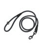 Rope leash with leather AMINELA, black fittings
