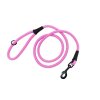 Rope leash with leather AMINELA, black fittings
