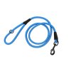 Rope leash with leather AMINELA, black fittings