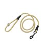 Rope leash with leather AMINELA, black fittings