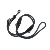 Rope leash with leather, switchable AMINELA, black fittings