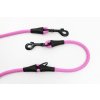 Rope leash with leather, switchable AMINELA, black fittings