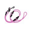 Rope leash with leather, switchable AMINELA, black fittings