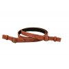 Kožený řemen zdobený, podšitý gumou (Barva Koňak, Délka 30mm x 115cm 50012)