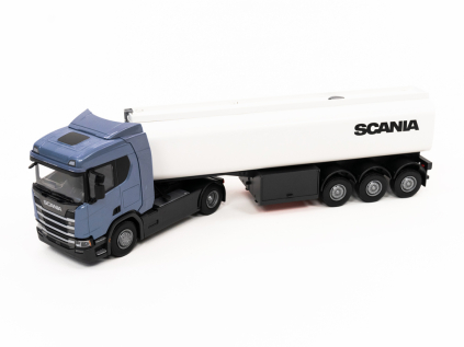hracka kamion SCANIA R500 Next Gen modry s cisternovym návesom 1