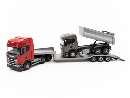 hracka kamion scania s cervena podvalnik sklapac 1