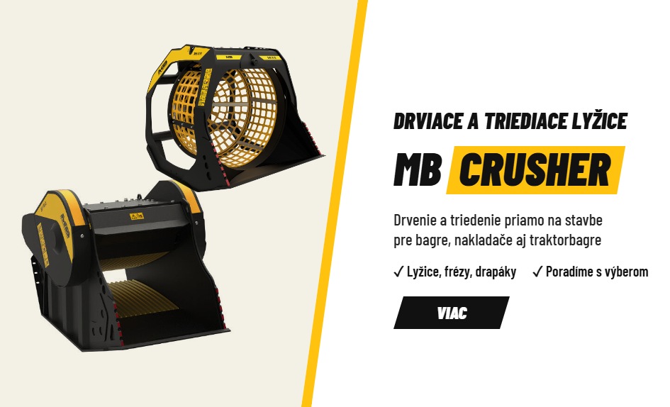 MB Crusher – drviace a triediace lyžice, frézy a drapáky pre bagre a nakladače