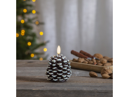 LED svíčka výška 10,5 cm Star Trading Flamme Cone - hnědá